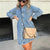 Loose Casual Turn Down Collar Solid Color Midi Dress for Women