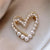 Exquisite Heart-Shaped Pearl Rhinestone Brooch Pins