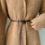 Slim Braided Rope Waist Belt with Metal Buckle for Women