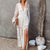 Women’s Flowy Lace Long Sleeve Dress with Side Slit