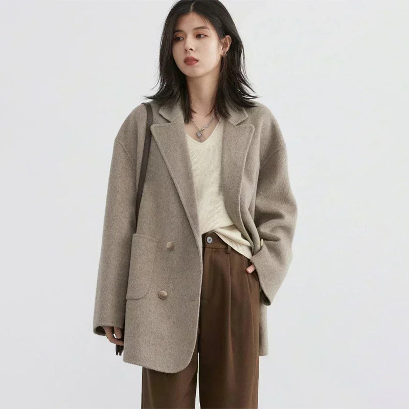 Chic Women's Double Breasted Oversized Coat Jacket – Boots N Bags