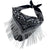 Paisley Bandana Embellished with Long Silver Rhinestone Fringe Tassels