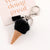 Mini & Fluffy Pom Pom Ice Cream Keychains with Tassel