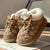 Fuzzy Bow Decor Round Toe Platform Indoor Plush Ankle Boots