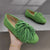 Women's Flat Genuine Leather Slip-on Fringe Loafer Shoes