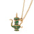 Enamel Glaze Teapot Cup Pendant Necklace for Women