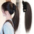 Straight Hair Wig Ponytail with Black Polka Dot Claw Clip