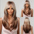 Perfectly Styled Highlighted Long Straight Wigs with Curtain Bangs