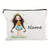 Custom Name with Cute Girl Pattern Cosmetic Makeup Pouch Bag