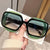 Retro Y2K Style Color Block Oversized Square Sunglasses