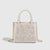 Intricate Floral Embroidery Handbag with Faux Pearl Details