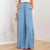 Solid Color Drawstring Elastic Waistband Pocketed Wide-Leg Pants