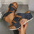 Women's Cork-Textured Sole Wedge Sandals with Double Buckle Straps
