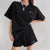 Loose Preppy Short Sleeve T-shirt and Shorts Matching Set
