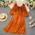 Chic Elegant Square Collar Puff Sleeve Maxi Dress for Women