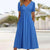 Women's Summer Casual Solid Color Dress with Side Pockets