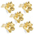 5pcs Elegant Golden Flower Hair Forks with Faux Pearl Accent