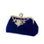 Delicate Rhinestone-Studded Flower Detail Party Clutch Bag