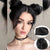 Bright Multicolor Claw Clip-In Mini Doughnut Bun with Drawstring