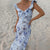 Summertime Floral Dress with Deep V-Neck for Women