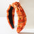 Autumn-Inspired Knotted Fabric Headband Embellished with Rhinestones