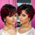 Vibrant Two-Tone Ombre Pixie Cut Hair Wig with Bangs