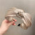 Knotted Satin Cloth Hairband with Rhinestone Decor