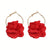 Delicate Flower-shaped Fabric Hoop Earrings for Women