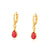 Solid Color Teardrop Zircon Hoop Earrings for Women