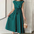 Casual Summer Solid Color Round Neck Midi Dress with Waist Tie