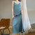 Glossy Silk Fashion Spaghetti Strap Mid-Calf Dresses
