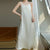 Glossy Silk Fashion Spaghetti Strap Mid-Calf Dresses