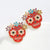 Spooky Halloween Ghost and Pumpkin Design Drop Earrings