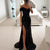 Sequined Off-shoulder High Split Floor-length Evening Dress