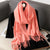Warm and Stylish Solid Color Winter Wrap Scarf with Tassels