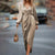 Elegant Women's Deep V-neck Puffed Long Sleeve Evening Dress