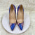 Blue Gradient Snake Print High Heel Pump Heels