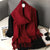 Warm and Stylish Solid Color Winter Wrap Scarf with Tassels