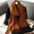Warm and Stylish Solid Color Winter Wrap Scarf with Tassels