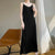 Glossy Silk Fashion Spaghetti Strap Mid-Calf Dresses