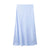 Chic Women's Elastic High Waist Solid Color Satin Midi Skirt