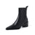 Luxury-Style Chunky Heel Metallic Textured Western Ankle Boots