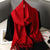 Warm and Stylish Solid Color Winter Wrap Scarf with Tassels