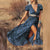 Vintage Bohemian Floral Hippie Dress with Front Slit
