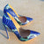 Blue Gradient Snake Print High Heel Pump Heels