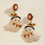 Spooky Halloween Ghost and Pumpkin Design Drop Earrings