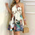 Women's Summer Seaside Floral Print Backless Halter Dress