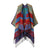 Retro Bohemian-Inspired Poncho Wrap Scarf with Fringe Details