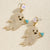 Spooky Halloween Ghost and Pumpkin Design Drop Earrings