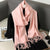 Warm and Stylish Solid Color Winter Wrap Scarf with Tassels
